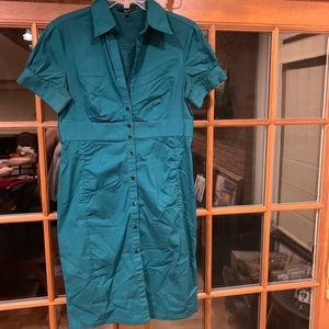 Green pinup style dress.